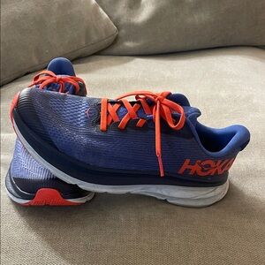 Hoka Navy and Red Athletic Sneakers